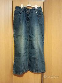 gonna lunga jeans Oltre con spacco dietro. Tg 48
