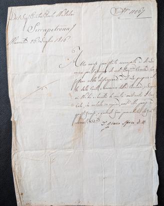 Lettera manoscritta originale — Macerata