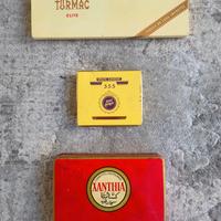set scatole portasigarette tabacco vintage