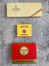 set scatole portasigarette tabacco vintage