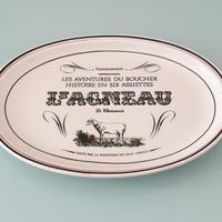 Piatto in Ceramica L'Agneau Gien France Vintage
