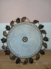 Plafoniera lampadario vintage ferro battuto