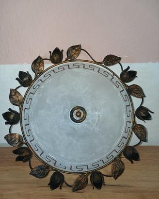 Plafoniera lampadario vintage ferro battuto