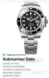 Rolex sub date 126610ln NUOVO 4/2026