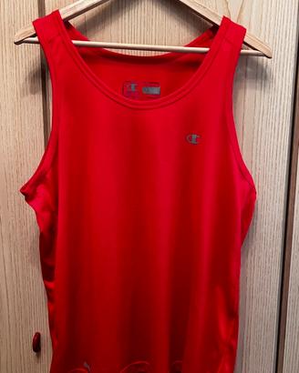 CHAMPION Canotta linea tecnica rossa