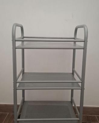 4 Carrelli IKEA NISSAFORS grigi a 3 ripiani