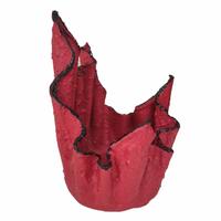 Coprivaso decorativo rosso con bordo nero “effetto