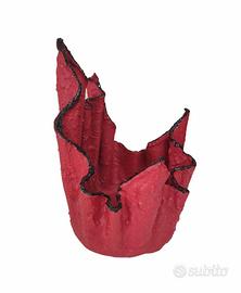 Coprivaso decorativo rosso con bordo nero “effetto