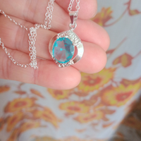 Collana in argento 925 con ciondolo in acquamarina