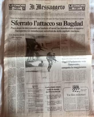 Messaggero 17 Gennaio 1991 Inizio Guerra del Golfo