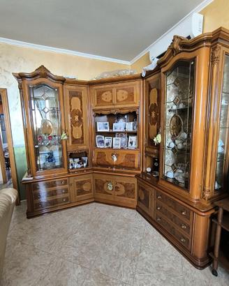 Parete attrezzata angolare classica in legno