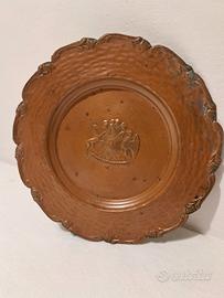 Piatto da muro in rame con stemma Cile