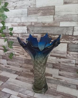 VASO VETRO MURANO FLAVIO POLI BLU SOMMERSO VINTAGE