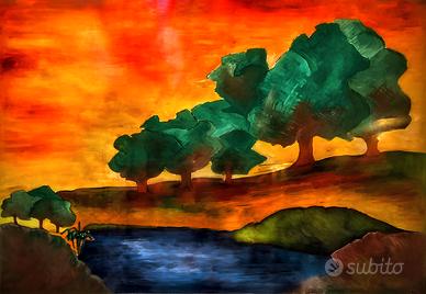 Quadro digitale tramonto / Sunset digital paintig