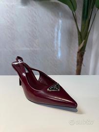 décolleté slingback Prada bordeaux