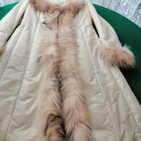 Cappotto lungo bianco tg. 42/44 con cappuccio