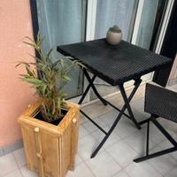 Fioriera in legno noce chiaro (Effetto rustico)