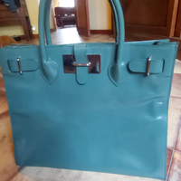 Furla borsa grande vera pelle verde con dust bag