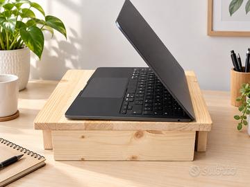 Supporto Laptop/Monitor in Legno Naturale Handmade