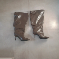 Stivale marrone gambale largo 39-Nuovo