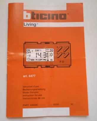 Cronotermostato amb. digitale BTicino Living 4477