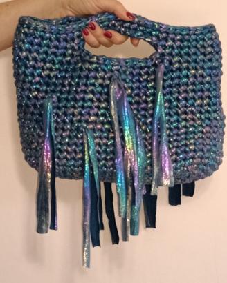 Borsa donna fatta a mano all'uncinetto