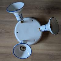 Faretto in ceramica bianco e blu 3x60w