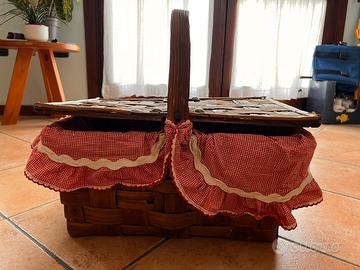 Cesta vintage rettangolare in pavera