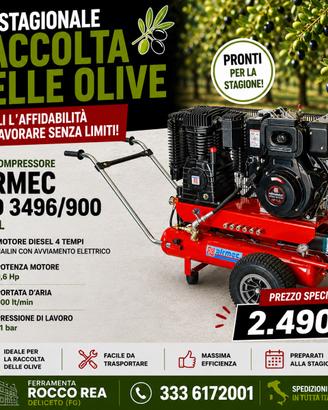 MOTOCOMPRESSORE RACCOLTA OLIVE, DIESEL 900 lt