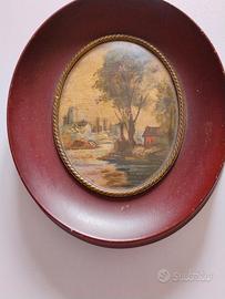  cornice vintage incàva con dipinto 