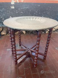 Vecchio Tavolo da fumo con vassoio marocchino