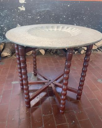 Vecchio Tavolo da fumo con vassoio marocchino