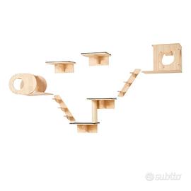 Mensole da Parete Gatti Set da 7  Posatoi Montati