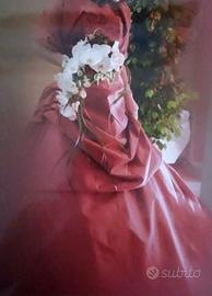 Abito da sposa rosso con riflessi taglia 44