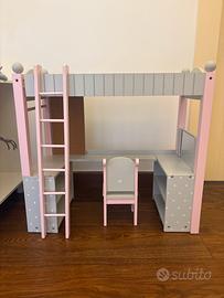 Lettino scrivania bambole