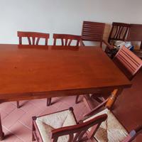 Tavolo in legno 80x140-220 e 4 sedie REGALATO