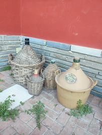 4 damigiane Vintage (Vetro e Vimini) Arredo