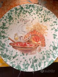 7piatti da pizza in ceramica decorata made inItaly