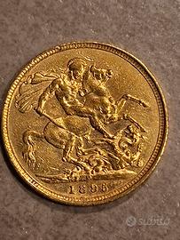 Sterlina oro 1896 Regina Vittoria