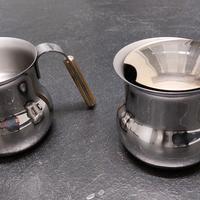 N.2 bricco, acciaio inox