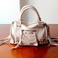 Borsa Deep Rose in vera pelle beige NUOVA