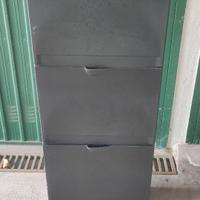 Scarpiera 3 ante nera alta 120cm