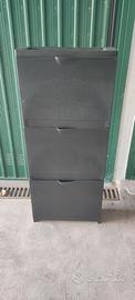 Scarpiera 3 ante nera alta 120cm