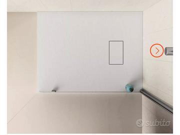 Piatto doccia 100x80cm ultraslim riducibile bianco