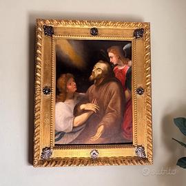 Dipinto Olio Su Tavola XVII 1600 San Francesco 600