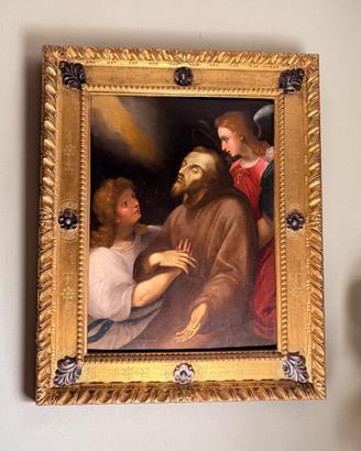 Dipinto Olio Su Tavola XVII 1600 San Francesco 600