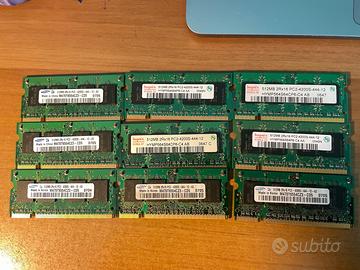 9 memorie Ram per notebook Laptop Portatile da 512