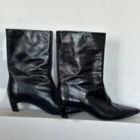 Stivali neri in pelle Massimo Dutti