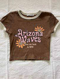 PULL&BEAR - Maglietta maniche corte donna marrone