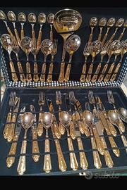 Set di posate antico bicolore argentato/d’orato